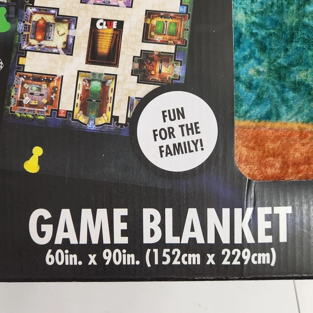 NEW Hasbro Clue Game Blanket 60x90 Family Floor Game Complete w Box 2024